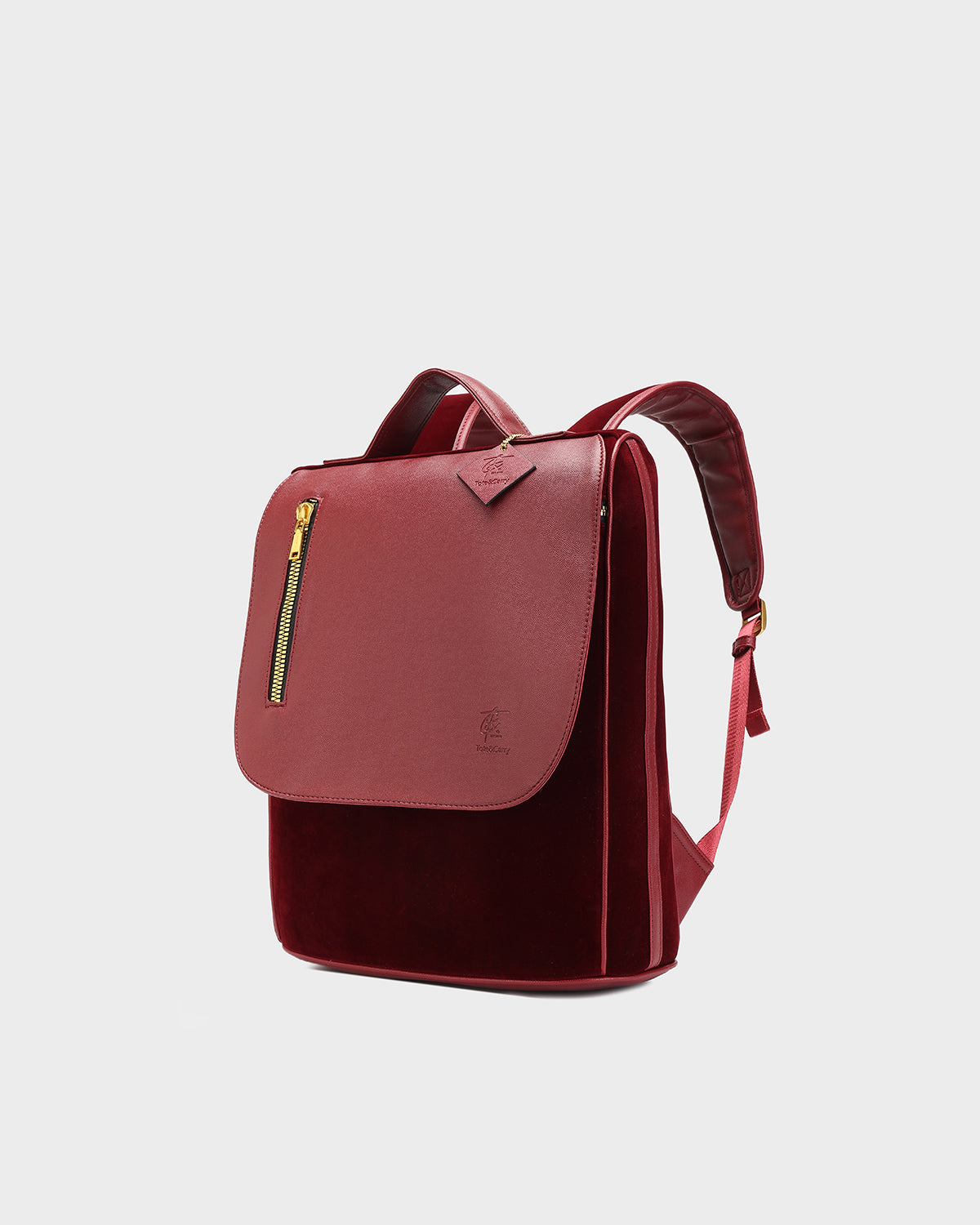 Velour Backpack in Burgundy