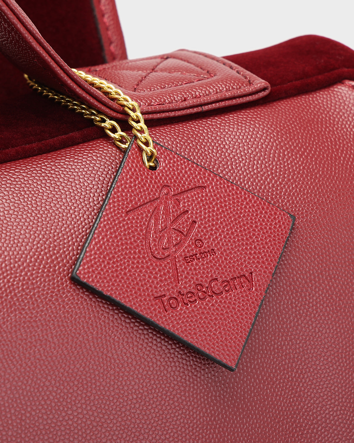 Velour Backpack in Burgundy