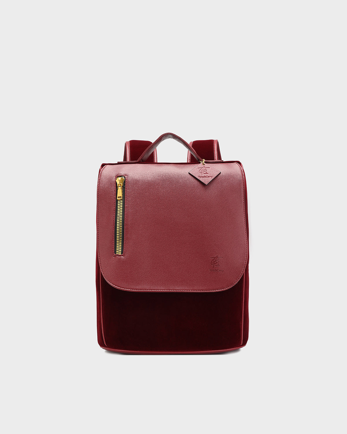Velour Backpack in Burgundy