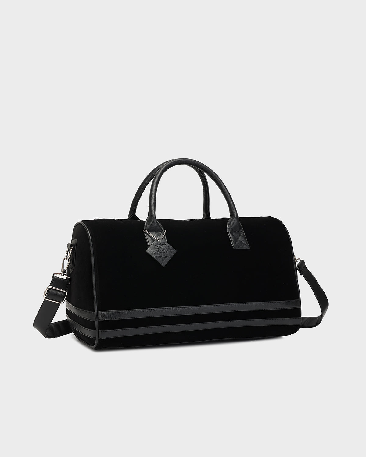 Velour Duffle Bag in Black