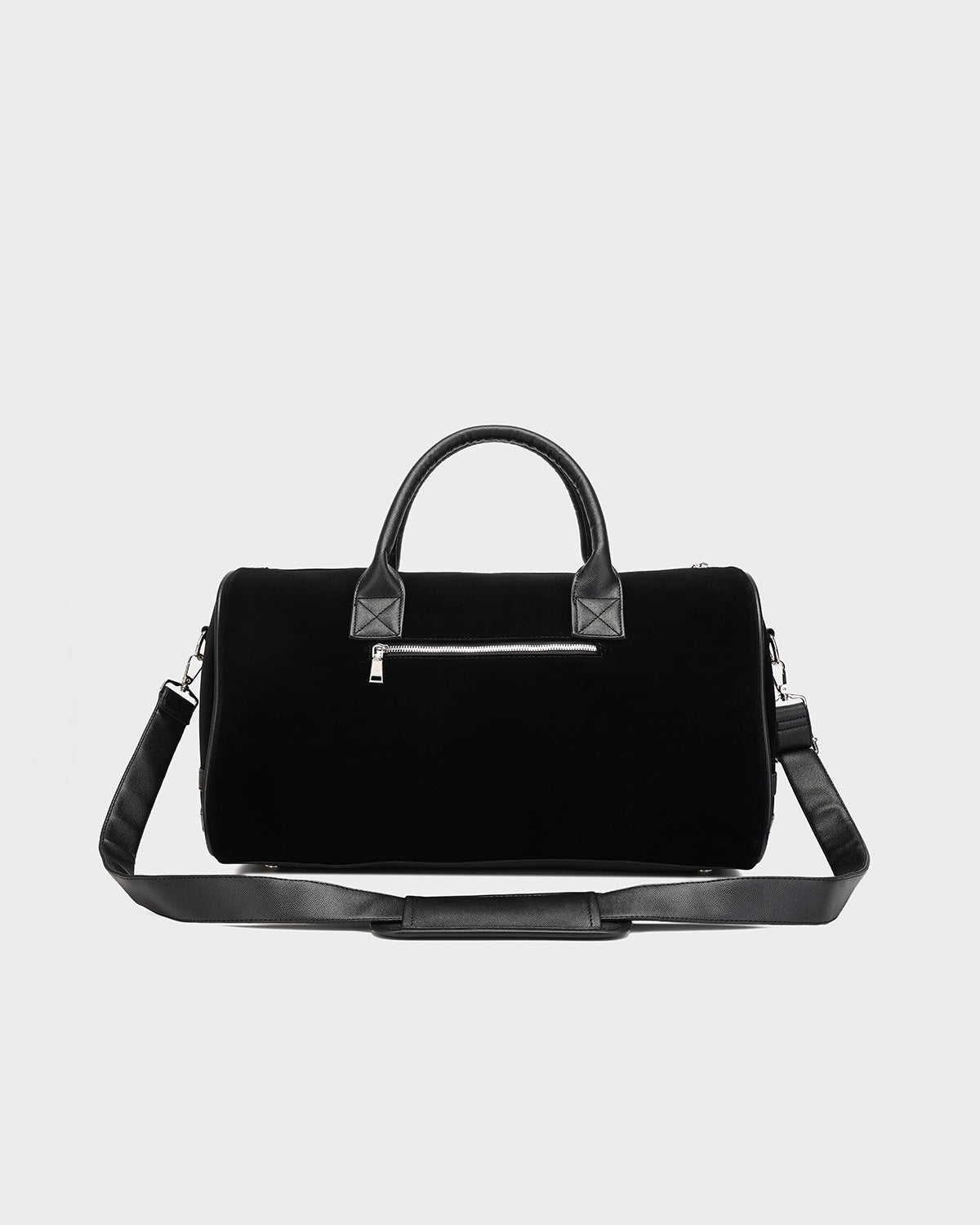 Velour Duffle Bag in Black