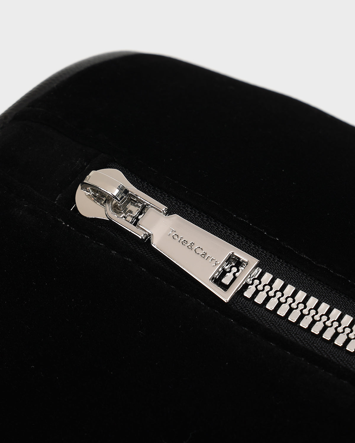 Velour Duffle Bag in Black