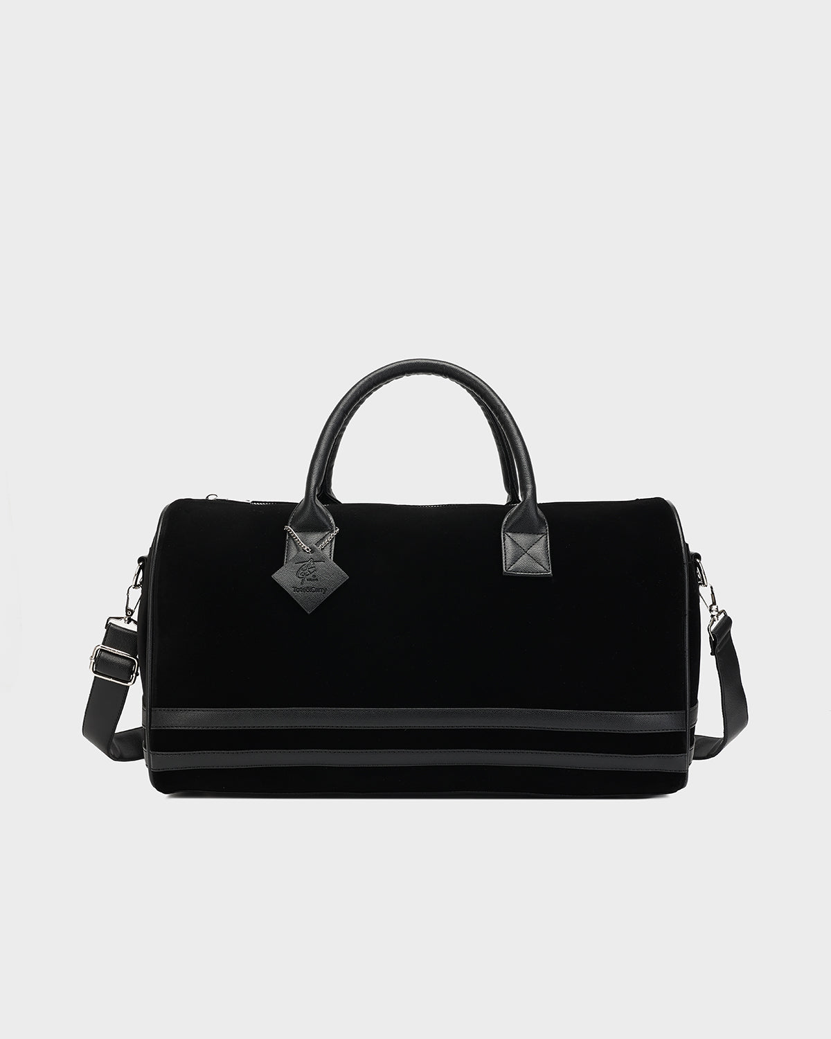 Velour Duffle Bag in Black