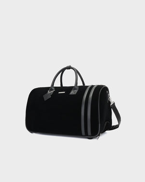 Velour Rolling Duffle Bag in Black