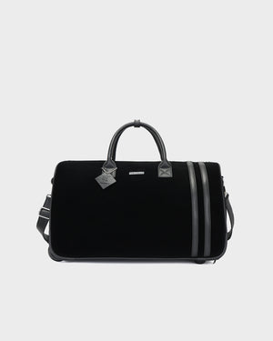 Velour Rolling Duffle Bag in Black