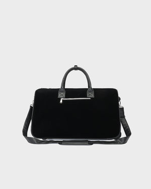 Velour Rolling Duffle Bag in Black