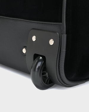 Velour Rolling Duffle Bag in Black