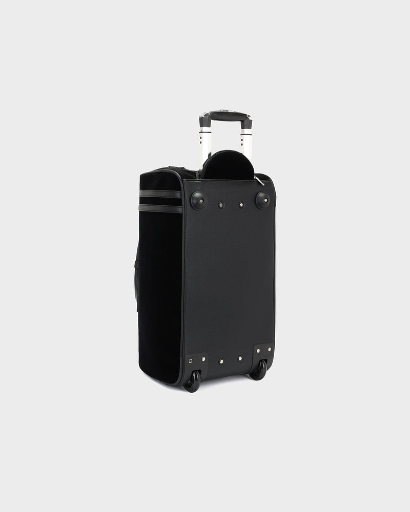 Velour Rolling Duffle Bag in Black