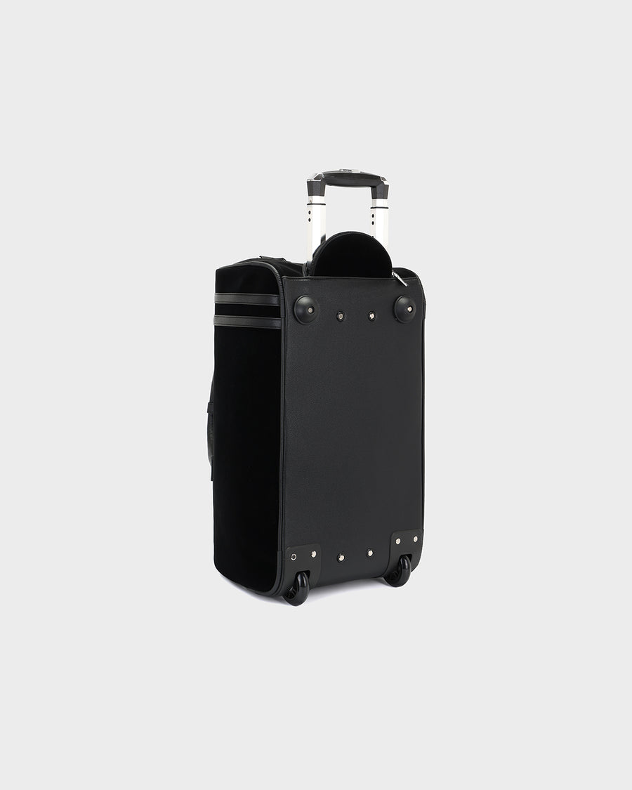 Velour Rolling Duffle Bag in Black