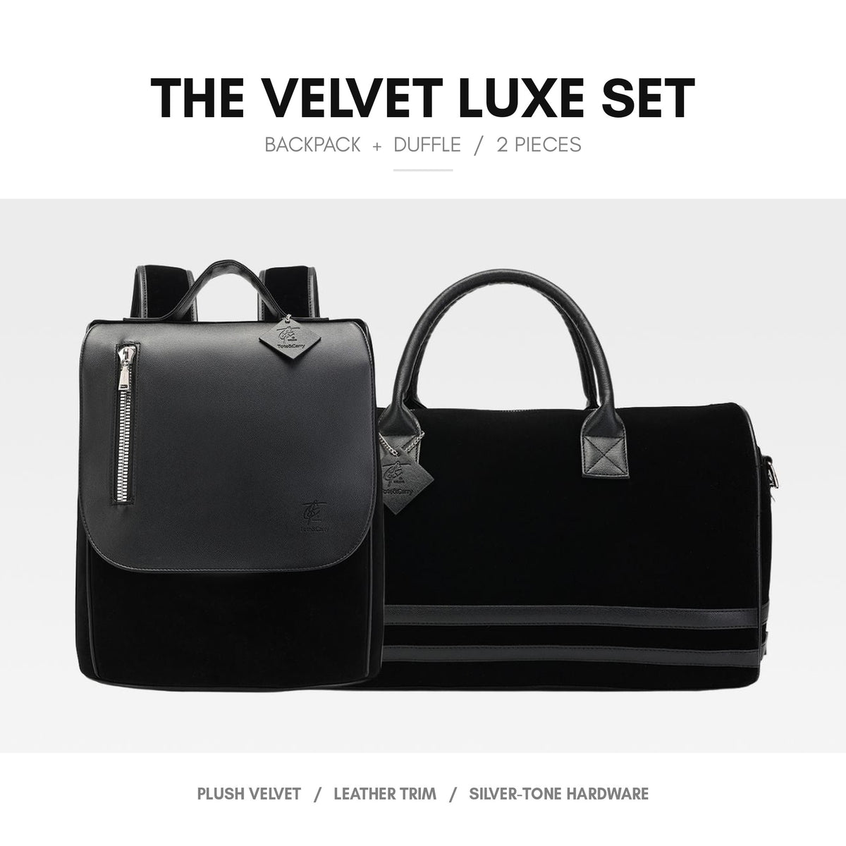 Velvet Luxe Travel Set in Black - the set