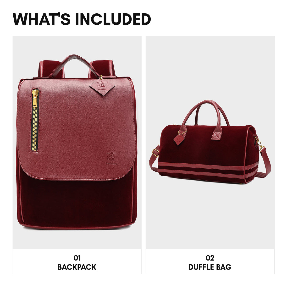 Velvet Luxe Travel Set in Burgundy - what's included