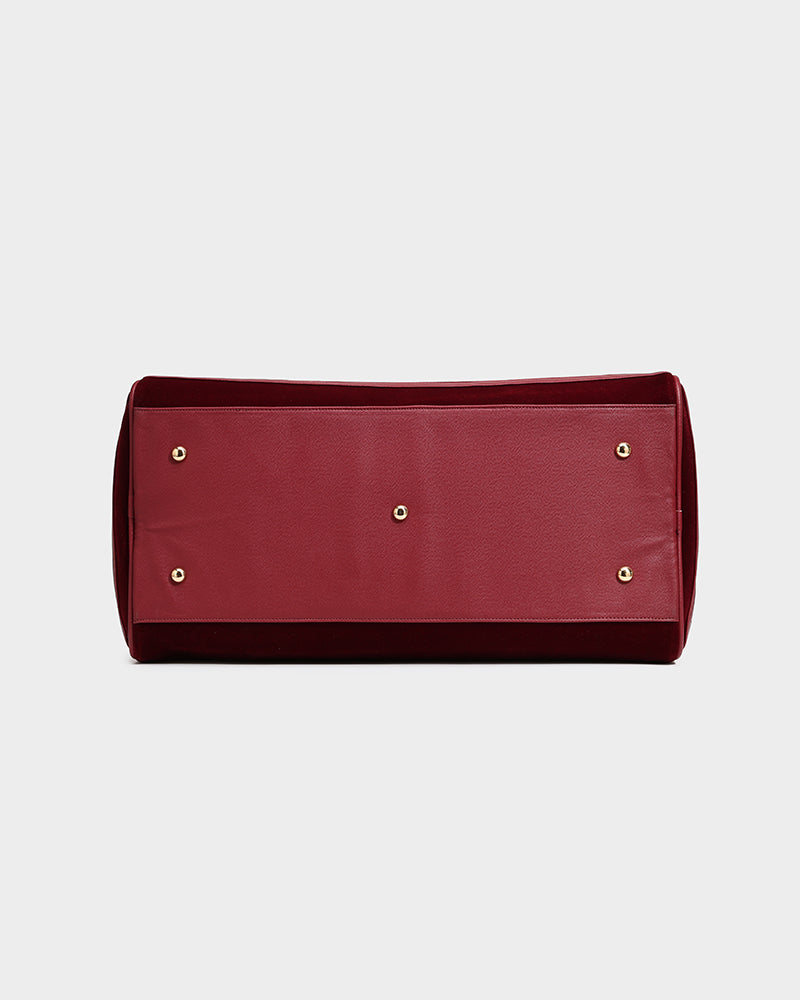 Velour Duffle in Burgundy