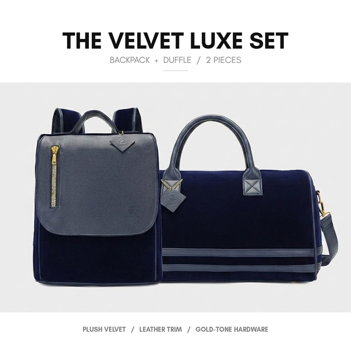 Velvet Luxe Travel Set in Royal Blue - the set