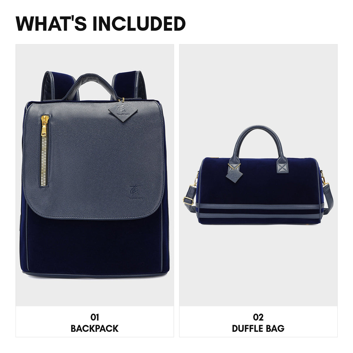 Velvet Luxe Travel Set in Royal Blue - what's included