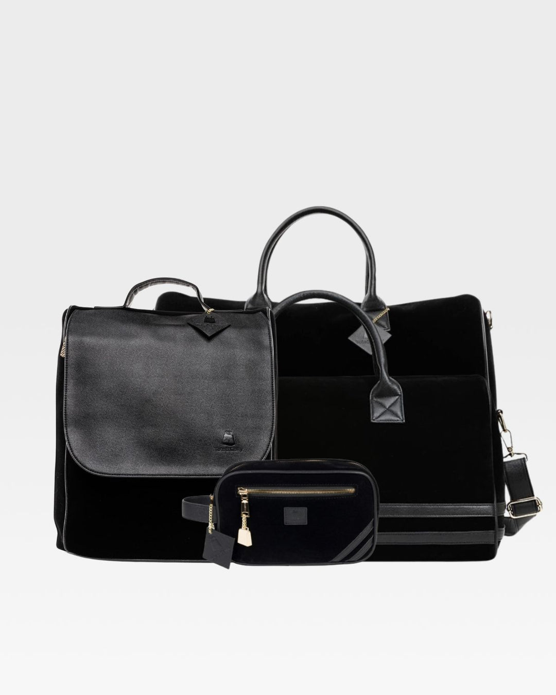 Velvet Luxe Travel Set in Black