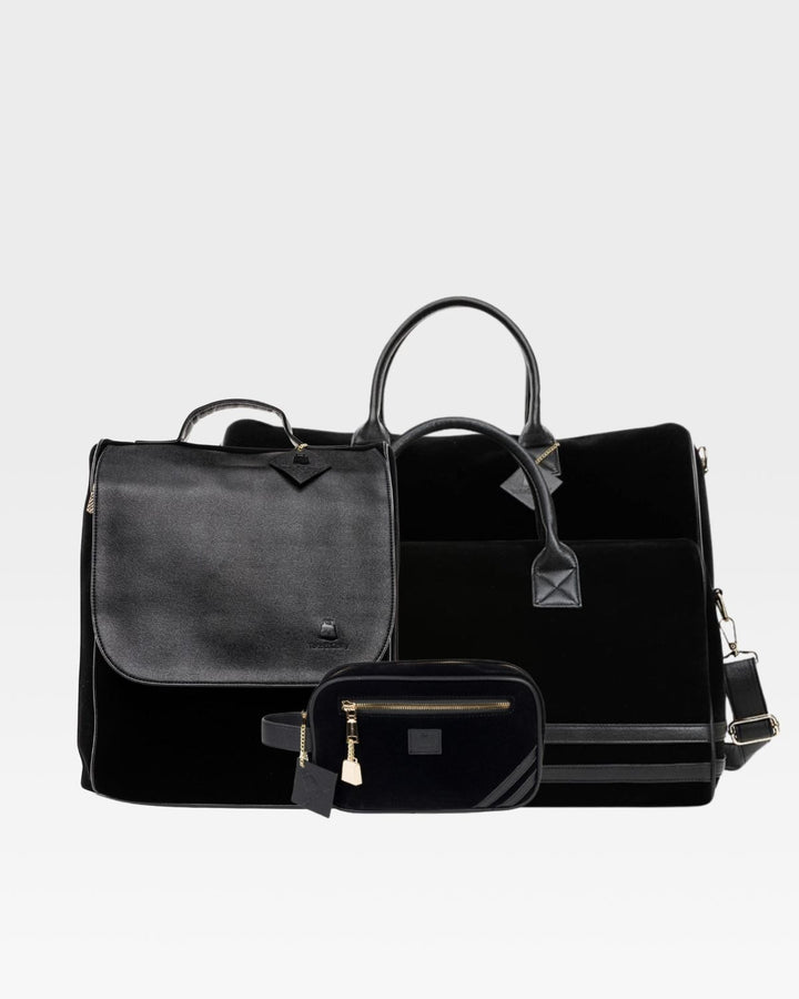 Velvet Luxe Travel Set in Black