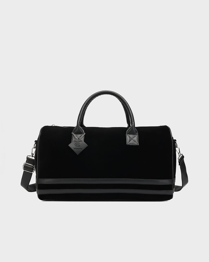 Velour Duffle Bag in Black