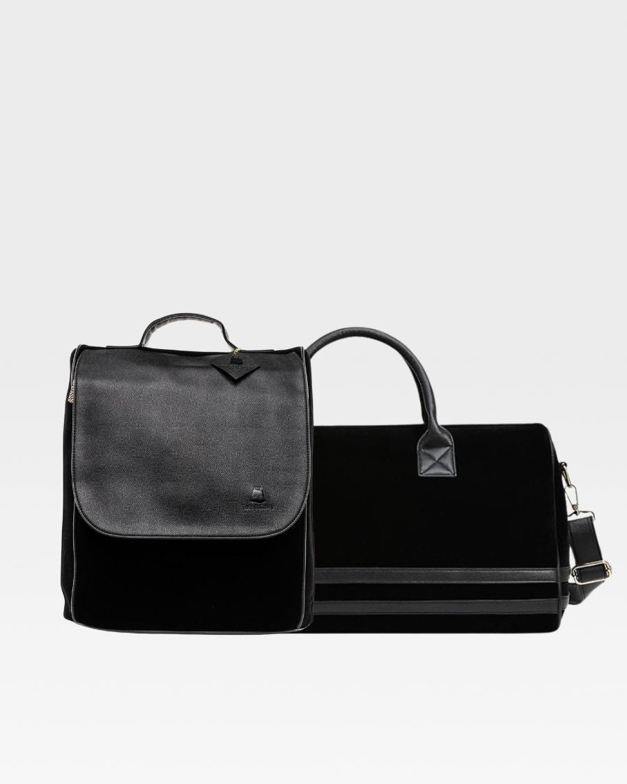 Velvet Travel Set in Black