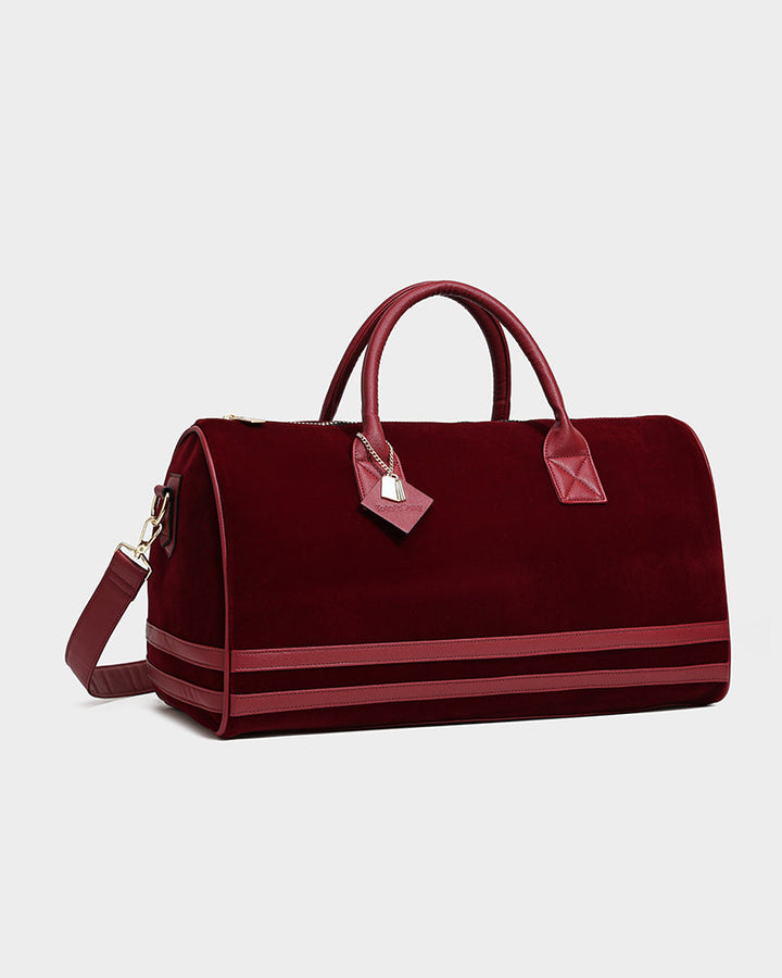Velvet Travel Set in Burgundy