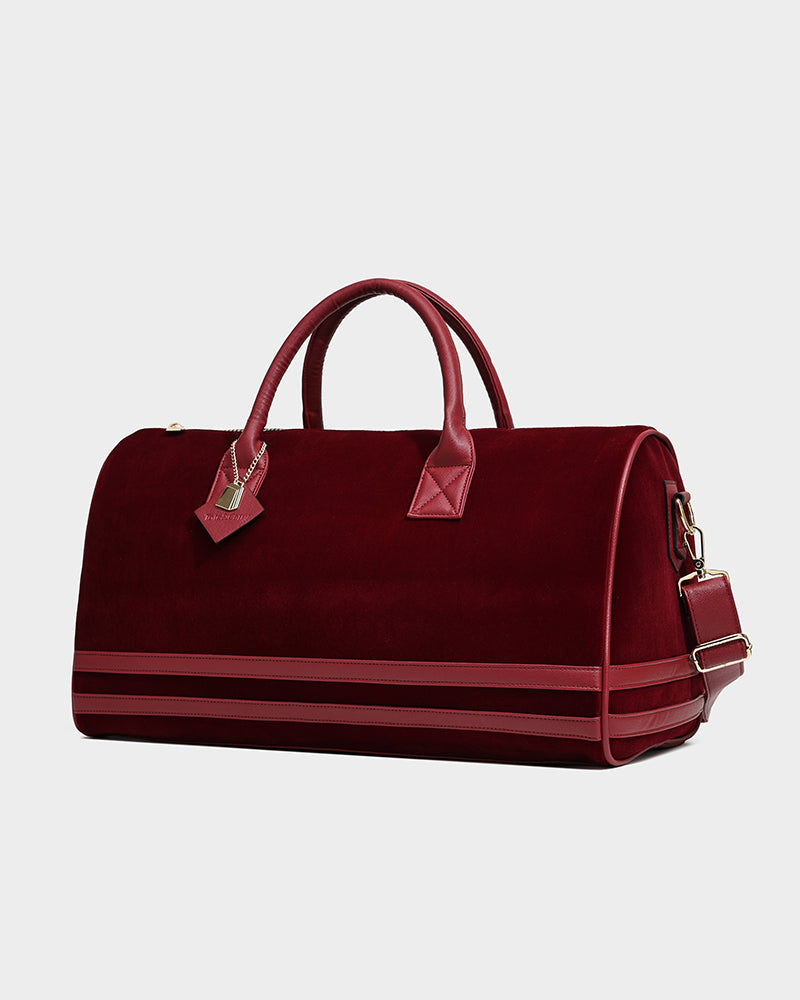 Velvet Travel Set in Burgundy