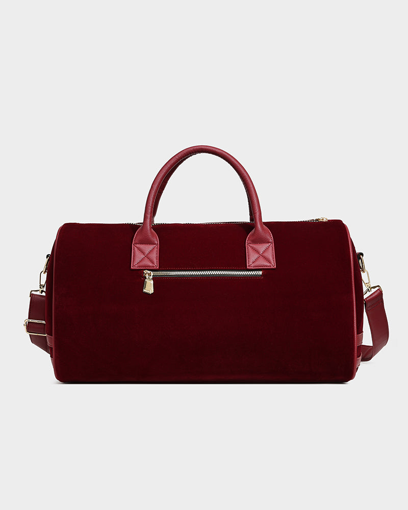 Velvet Travel Set in Burgundy