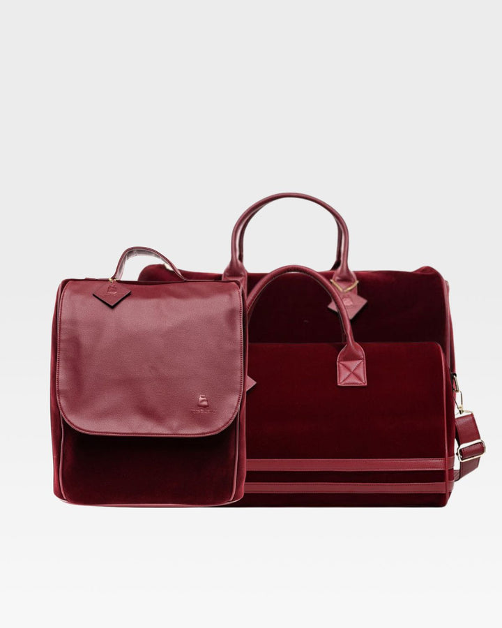 Velvet Luxe Travel Set in Burgundy