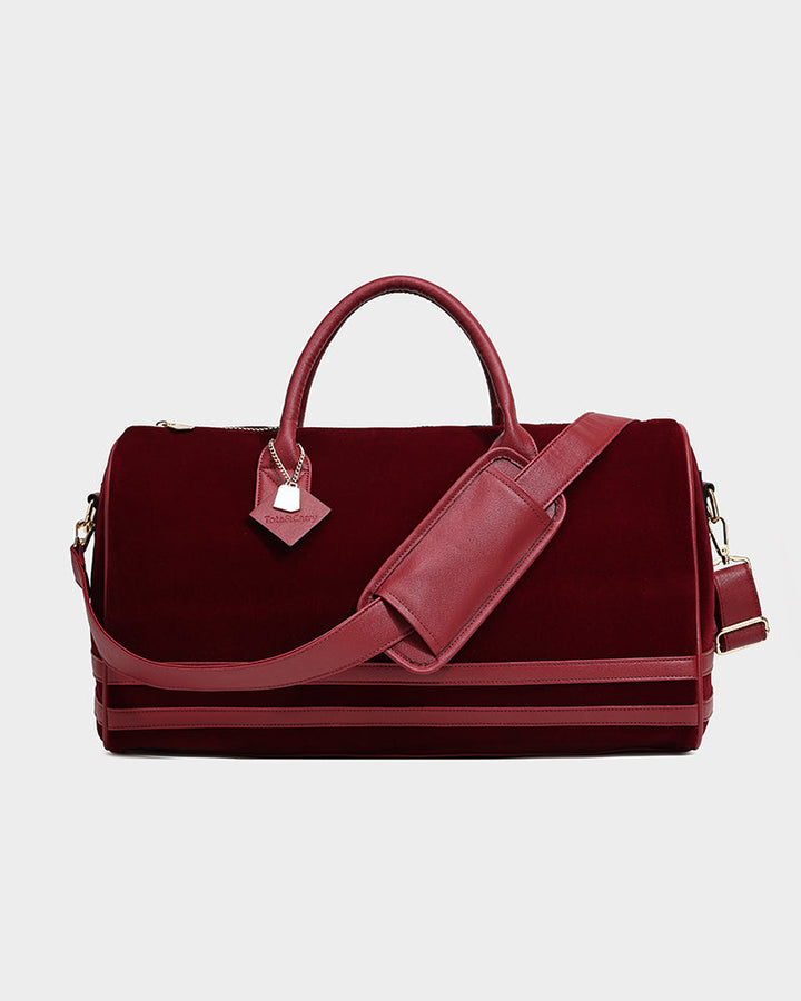 Velvet Travel Set in Burgundy