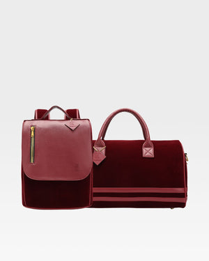 Velvet Luxe travel Set in Burgundy