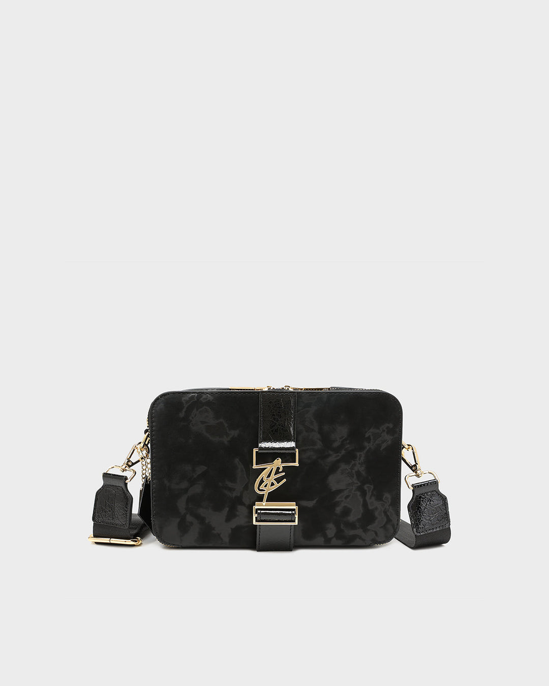 Velvet Messenger Bag in Black