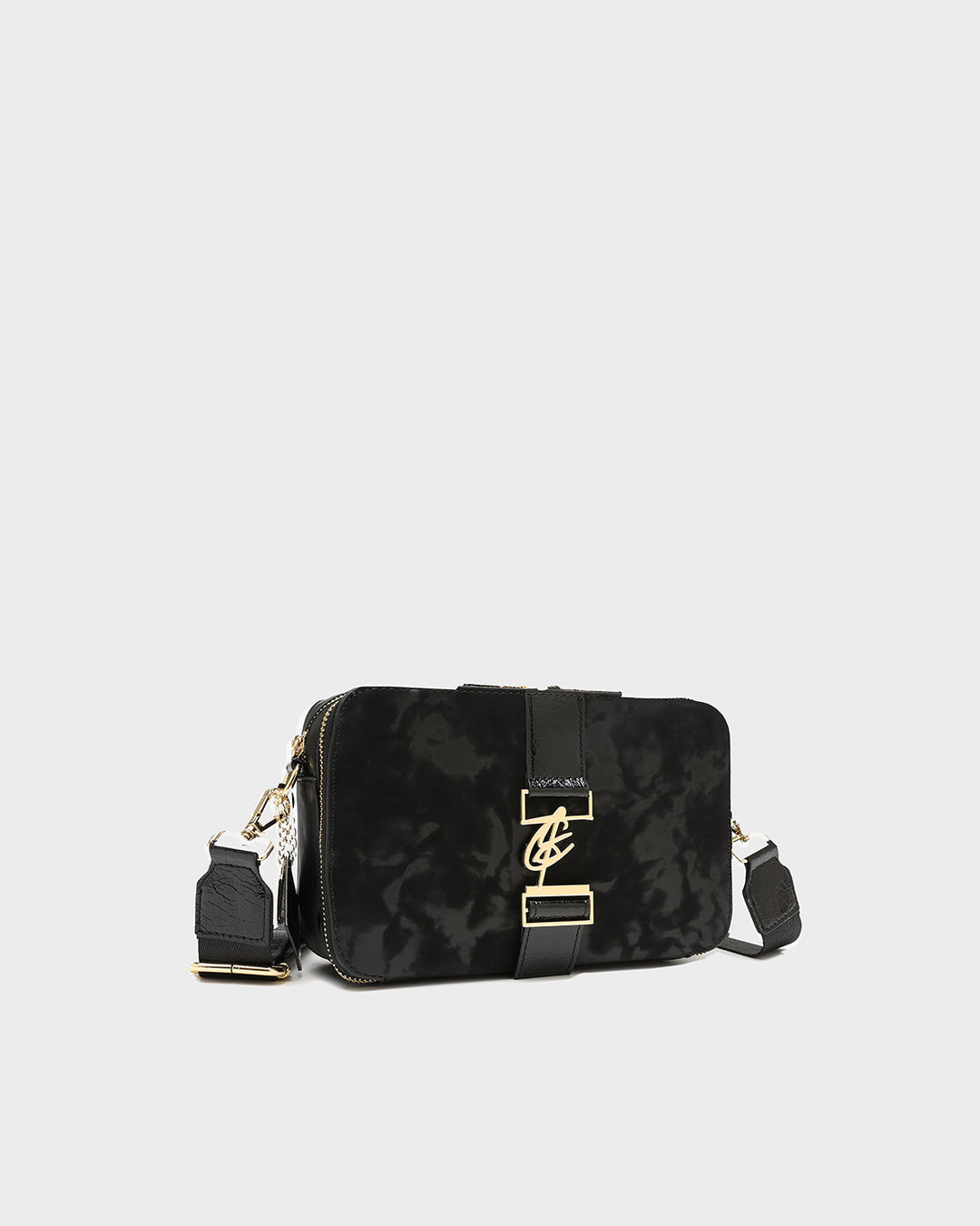 Velvet Messenger Bag in Black