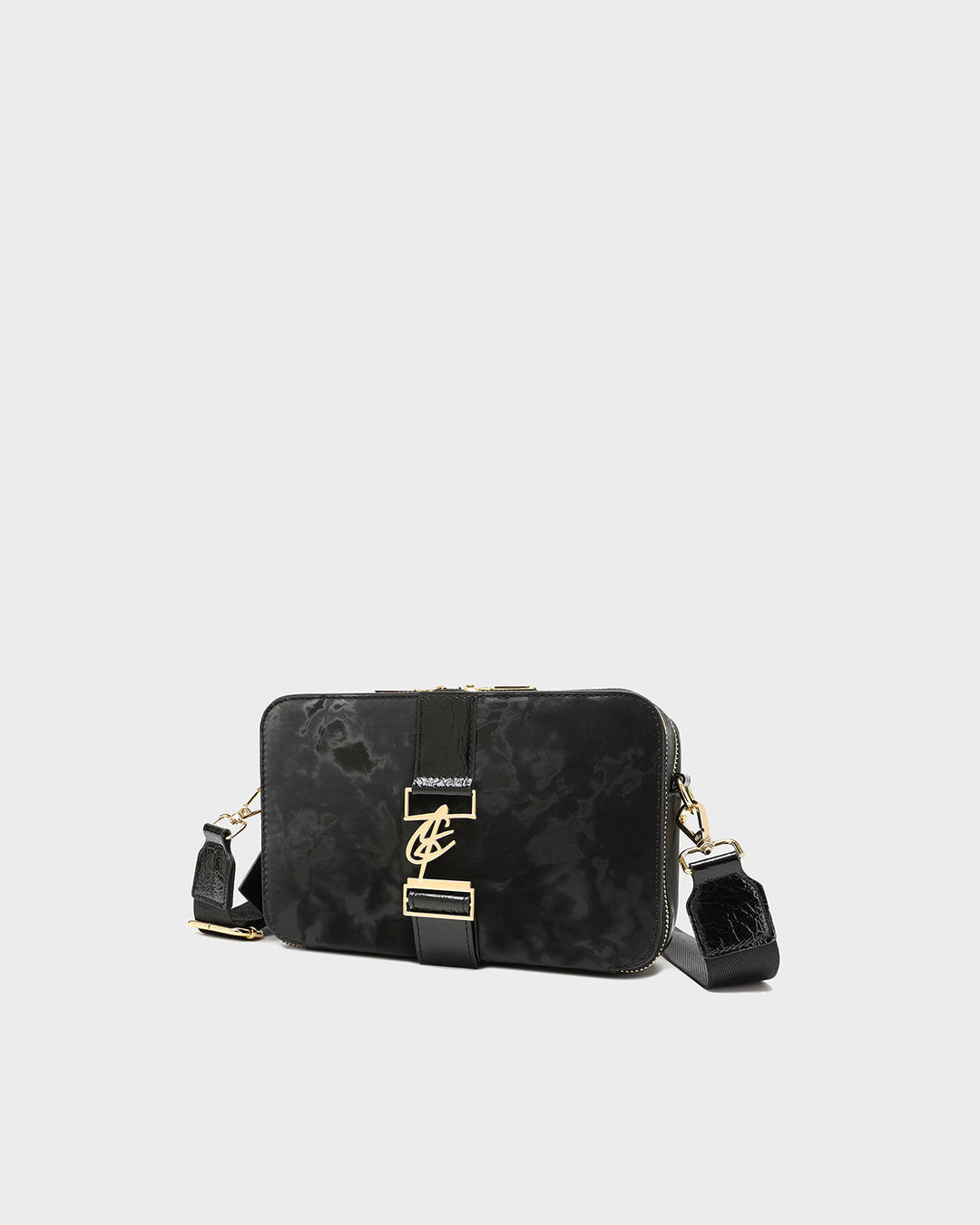 Velvet Messenger Bag in Black