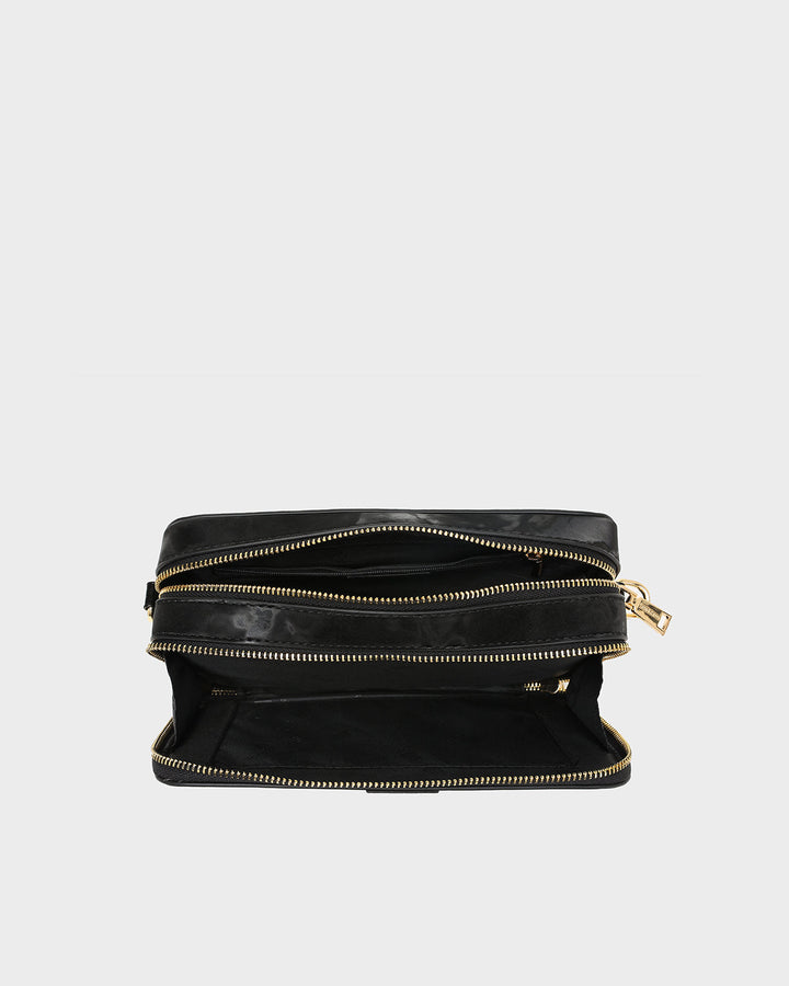 Velvet Messenger Bag in Black