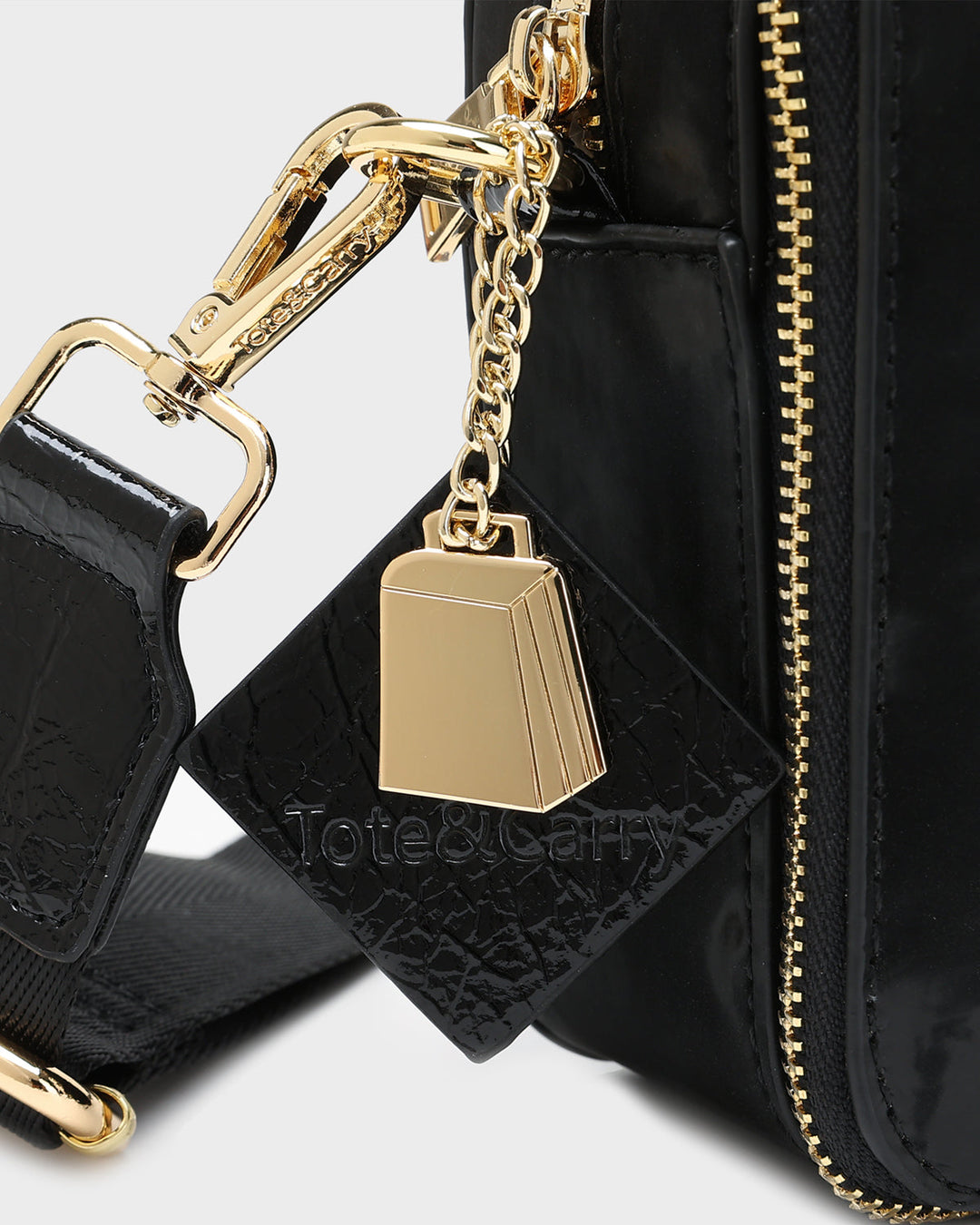 Velvet Messenger Bag in Black