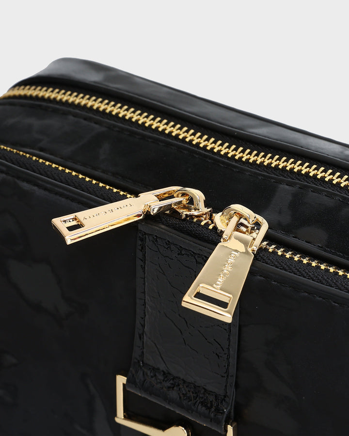 Velvet Messenger Bag in Black
