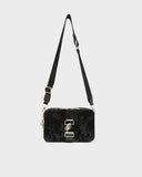 Velvet Mini Crossbody Bag in Black