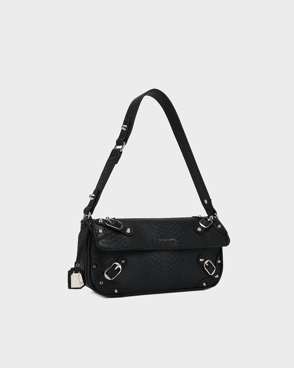 Vixen Croc Pochette in Black