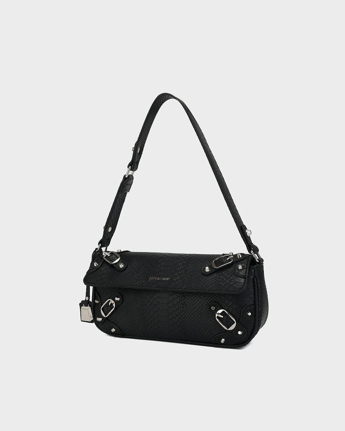 Vixen Croc Pochette in Black