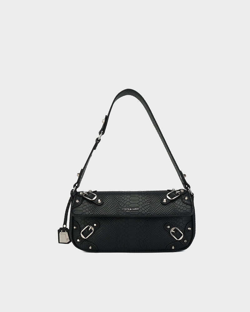 Vixen Croc Pochette in Black