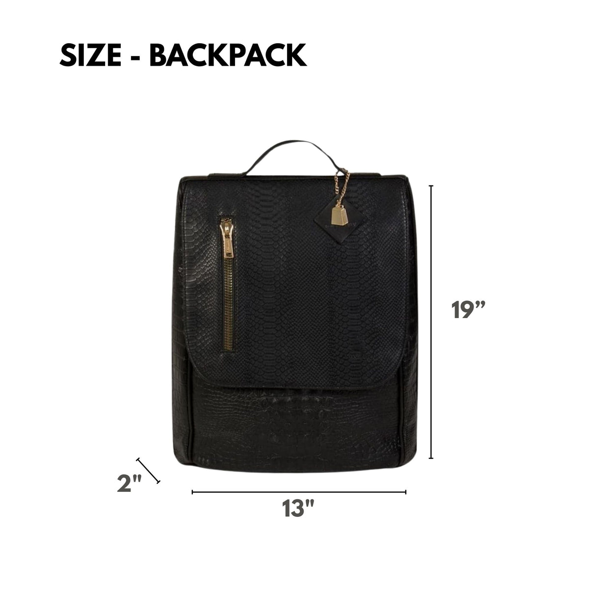Tote&Carry Classic Weekender Travel Set in Black — backpack size, 19 x 13 x 2 inches