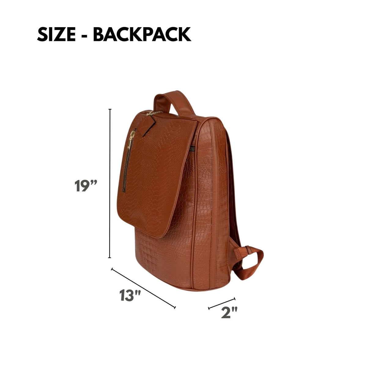Tote&Carry Classic Weekender Travel Set in Caramel — backpack size, 19 x 13 x 2 inches