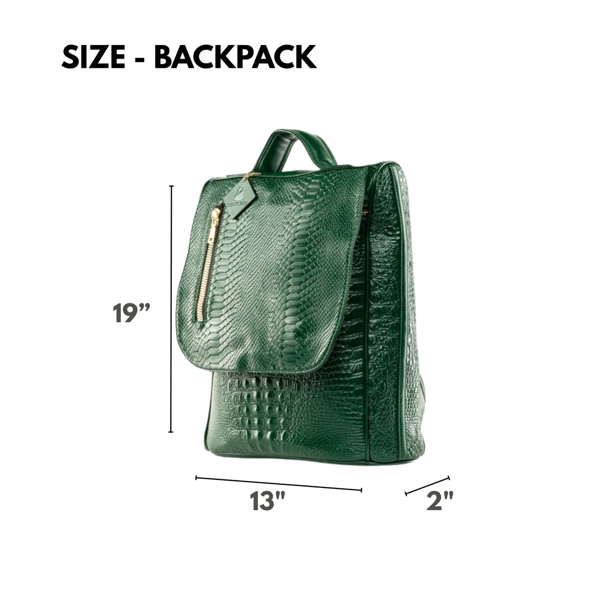 Tote&Carry Classic Weekender Travel Set in Emerald Green — backpack size, 19 x 13 x 2 inches