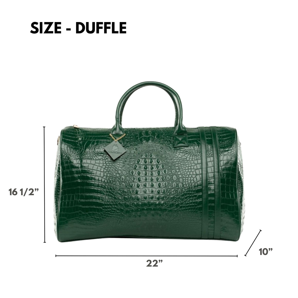 Tote&Carry Classic Weekender Travel Set in Emerald Green — duffle size, 22 x 16.5 x 10 inches