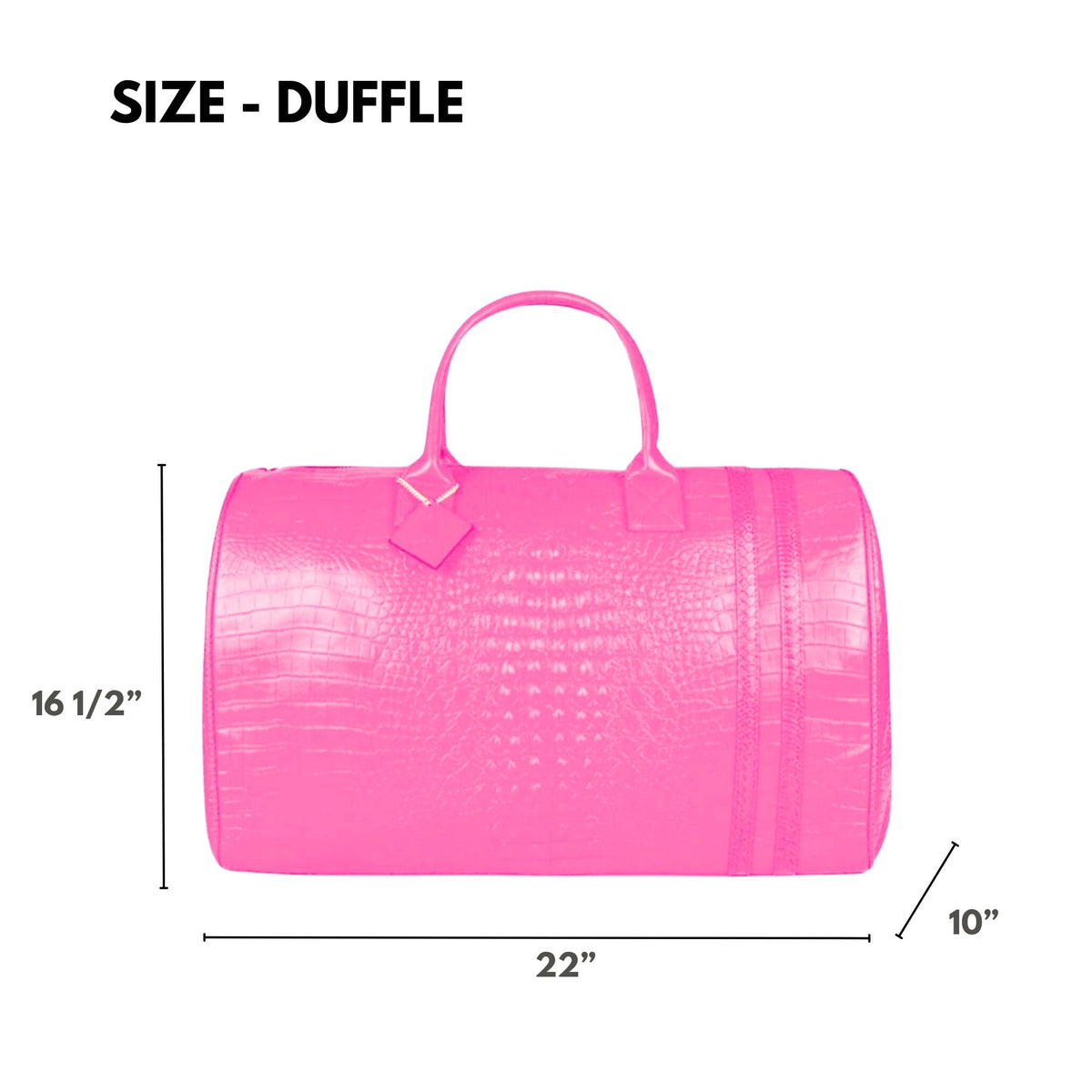 Tote&Carry Classic Weekender Travel Set in Neon Pink — duffle size, 22 x 16.5 x 10 inches