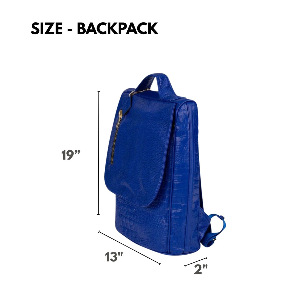Tote&Carry Classic Weekender Travel Set in Royal Blue — backpack size, 19 x 13 x 2 inches