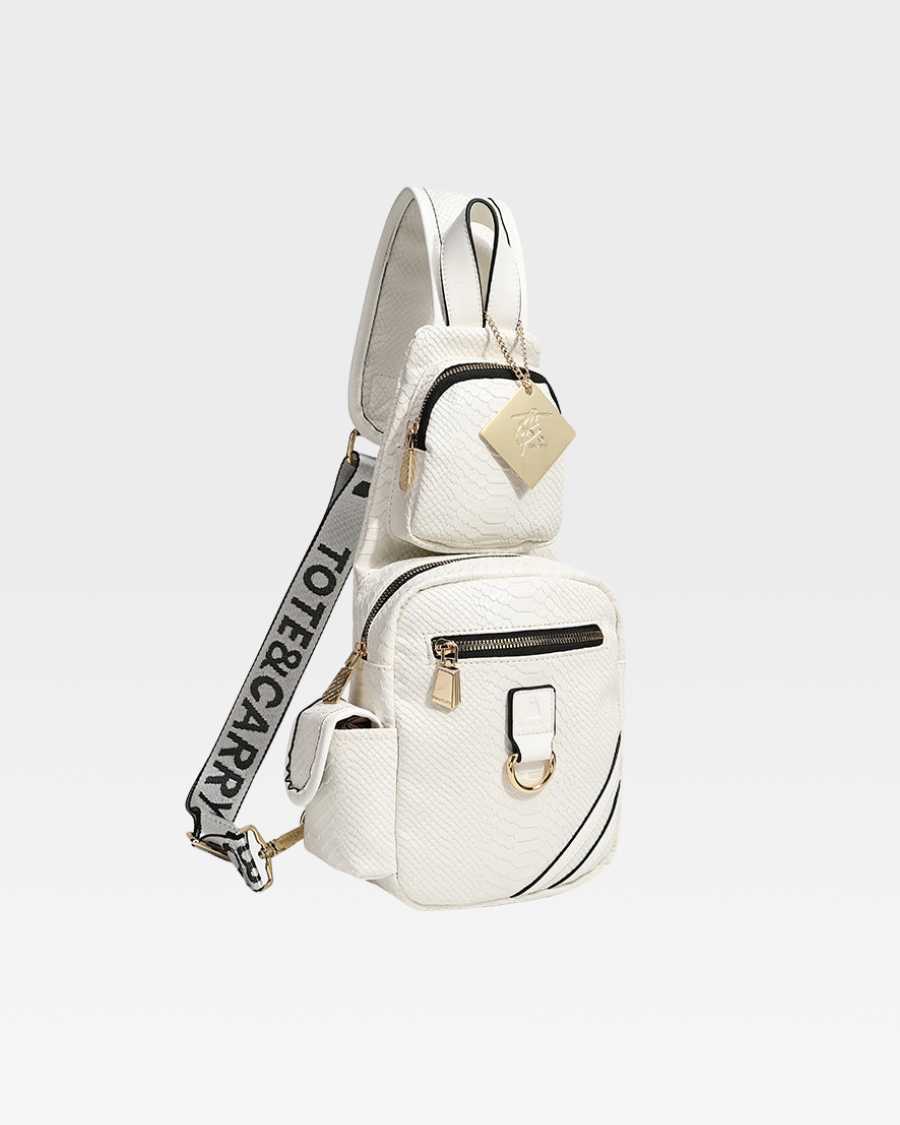 Apollo 1 Tear Drop Crossbody Bag in White