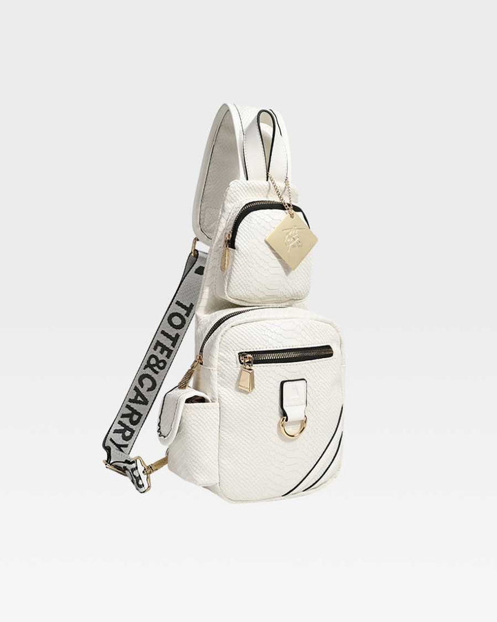 Apollo 1 Tear Drop Crossbody Bag in White