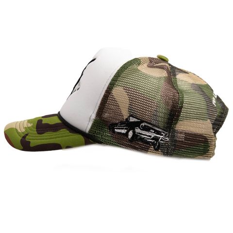 White Tote&Carry Camo Live & Die Trucker Hat