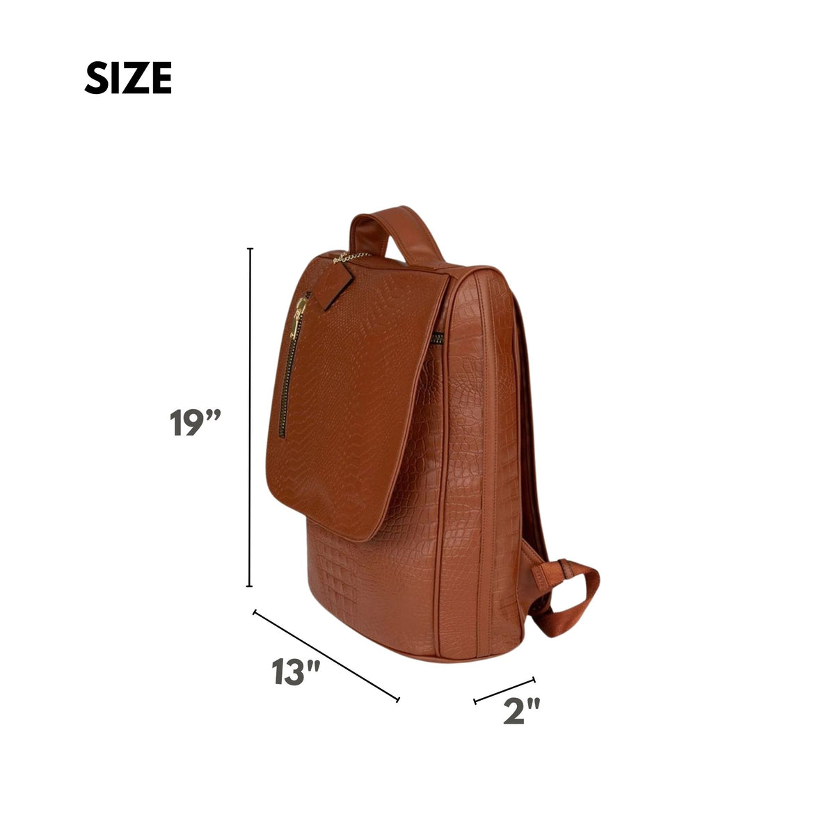 Tote&Carry Classic Weekender Backpack in Caramel — size, 19 x 13 x 2 inches