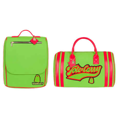 Tote&Carry - Neon Pink Apollo 1 BFF Travel Set, 2 Piece Luggage Sets